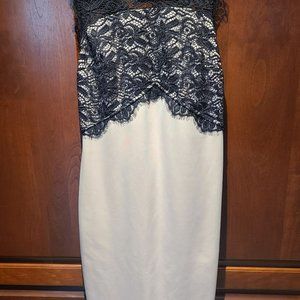 Special occasion dress - blush color with black lace, size M, Charlotte Russe